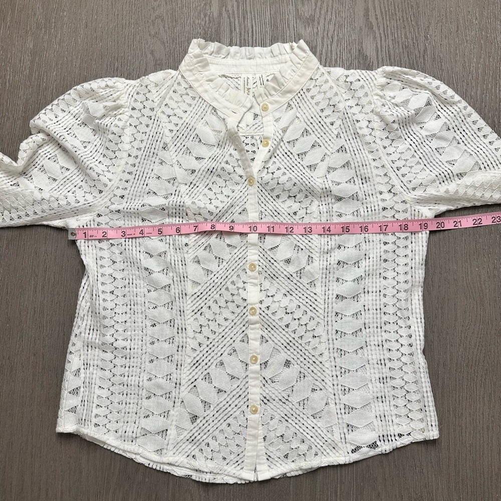 Anthropologie Meadow Rue Lace Button-Down Blouse | Size 6 - Picture 3 of 10